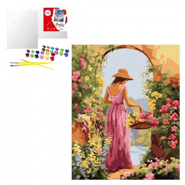 222847 КНО (в обкладинці) "Дівчина з квітами" 40х50см