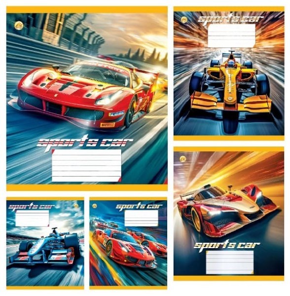 228970 Зошит 12 арк.клітинка Тверда ТА51107 Sports car, 25/600, 5к.