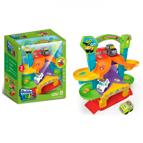 248991 Гараж 099-7 3 поверхи, трек, машинка 2шт., 19дет., мікс видів, кор., 41-45-10 см.