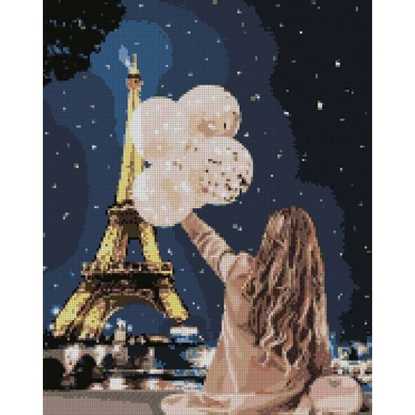 135210 Набір з алмазною мозаїкою "Незабутній вечір в Парижі " 40х50см
