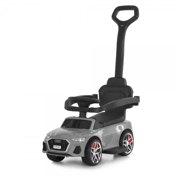 245054 Каталка-толокар M 6254EL-11 бат.ручка, муз, світло, шкіра, підсклянник, MP3, BLUETOOTH, сірий