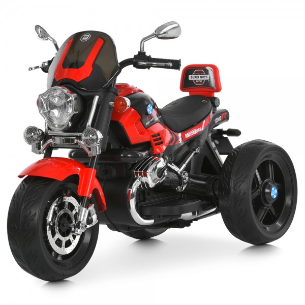 245064 Мотоцикл M 6263EL-3 1*12V7AH, 2*25W, BLUETOOTH, USB, TF, EVA, музика, світло, шкіра, червоний