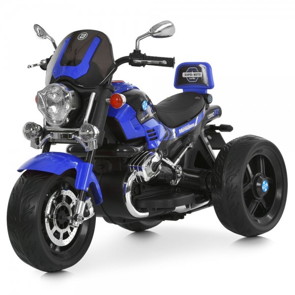 245065 Мотоцикл M 6263EL-4 1*12V7AH, 2*25W, BLUETOOTH, USB, TF, EVA, музика, світло, шкіра, синій