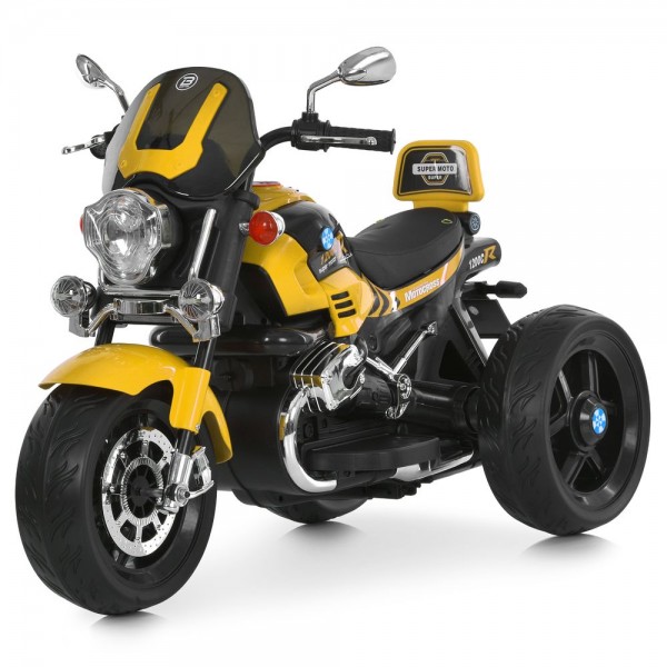 245066 Мотоцикл M 6263EL-6 1*12V7AH, 2*25W, BLUETOOTH, USB, TF, EVA, музика, світло, шкіра, жовтий