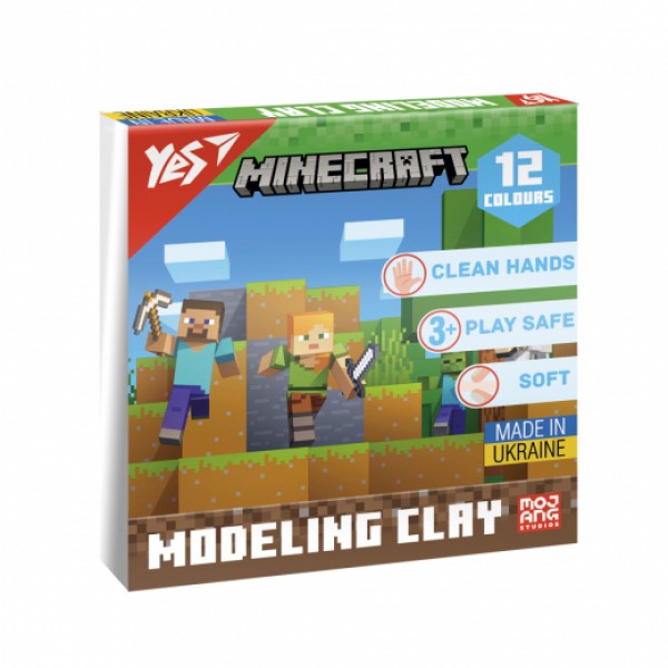 171708 Пластилін Yes, 12 кол., 240г "Minecraft"