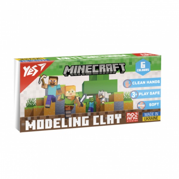 171711 Пластилін YES, 6 кол., 120г "Minecraft"
