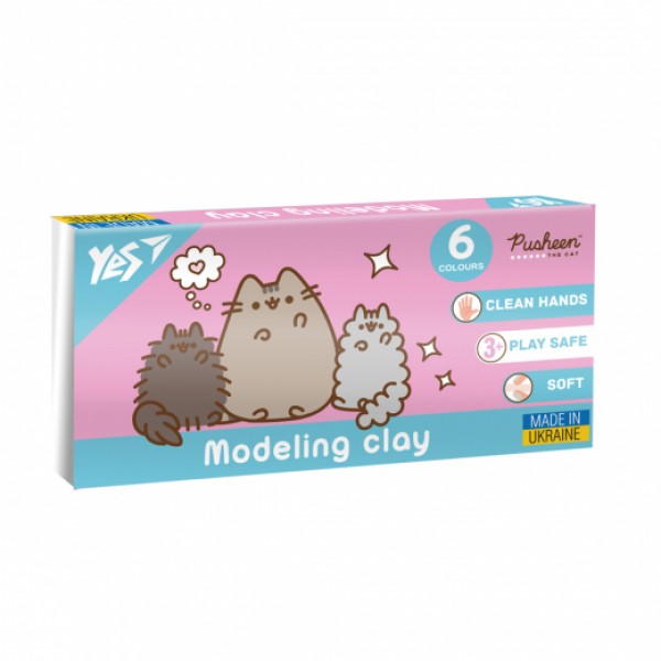 171712 Пластилін Yes, 6 кол., 120г "Pusheen"