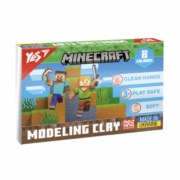 171713 Пластилін Yes, 8 кол., 160г "Minecraft"