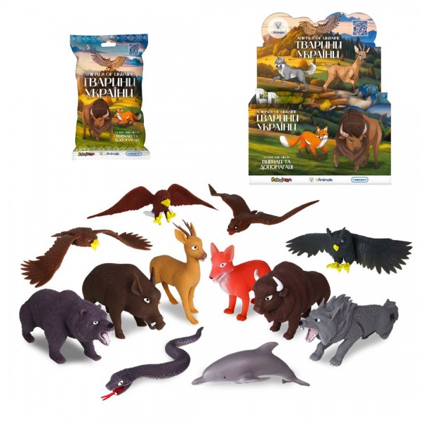 226966 Стретч-іграшка у вигляді тварини – ТВАРИНИ УКРАЇНИ (у диспл.)