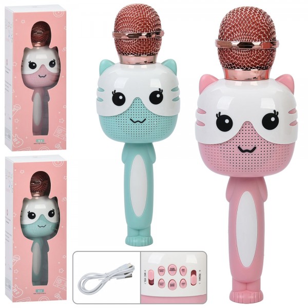 247576 Мікрофон SMT 0021 (20шт) 25см, акум, музика, Bluetooth, регулятор гучності, TFслот, MP3, USBзарядне, 2 кольори, в кор-ці, 27,5-10-9см