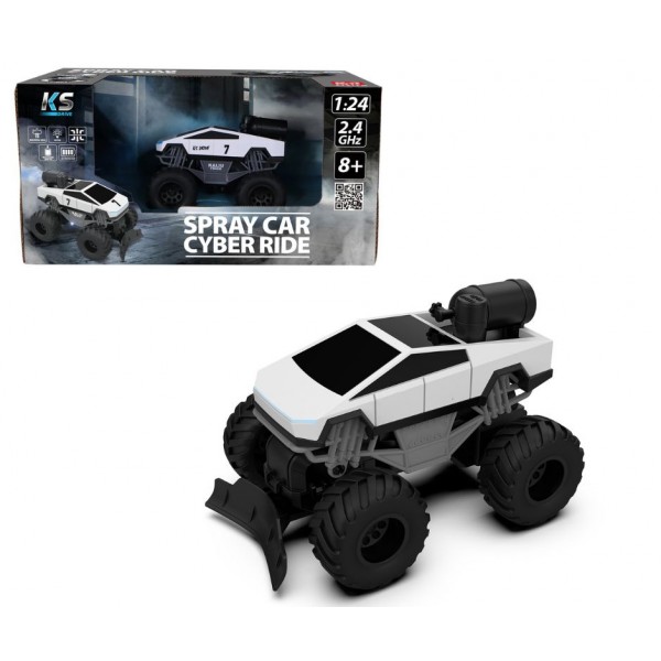 244736 Автомобіль SPRAY CAR на р/к – CYBER RIDE (білий, 1:24, 2.4 ГГц, акум. 3,7 V, вихлопна пара)