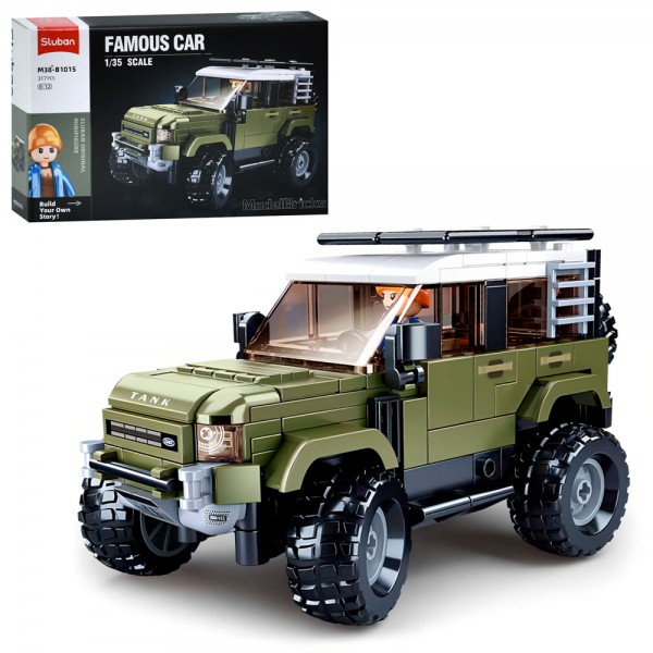 233630 Конструктор SLUBAN M38-B1015 джип, 1:35, фігурка, 317 дет., кор., 30-19-7 см.