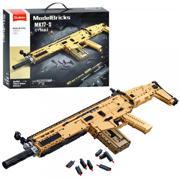 233647 Конструктор SLUBAN M38-B1353 зброя, автомат, 1:1, 1690 дет., кор., 45-38-12,5 см.