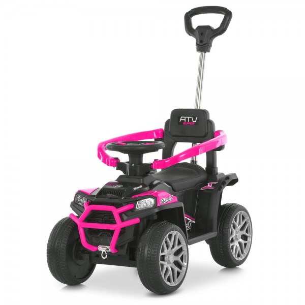 247223 Квадроцикл M 6300EBLR-8 2,4G радіокер.,3-в-1(кат.-толокар,бат.ручка),1*6V7AH,2*25W,TF,USB,ВТ,рожевий