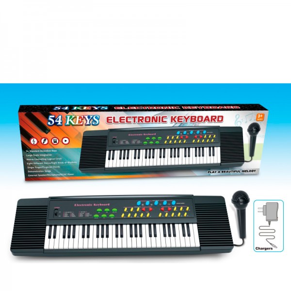 145640 Синтезатор 5438A 54 клавіш, мікрофон, на бат. + від мережі,, кор., 54-15,5-5,5 см.