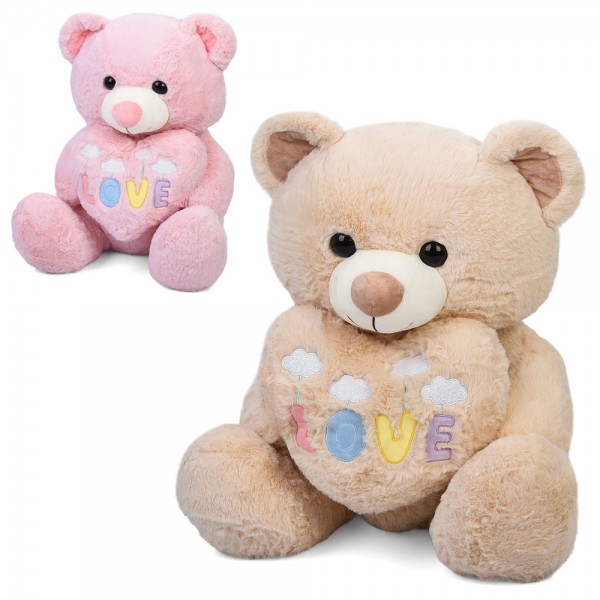 245483 М'яка іграшка YG0384 ведмідь, 50-32-40cм, серце LOVE, 2 кольори, у пакеті