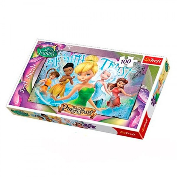 41896 Дитячі іграшки головоломки-пазли з картону Puzzles - "100" - Tinkerbell and Pirate Fairy / Disney Ti