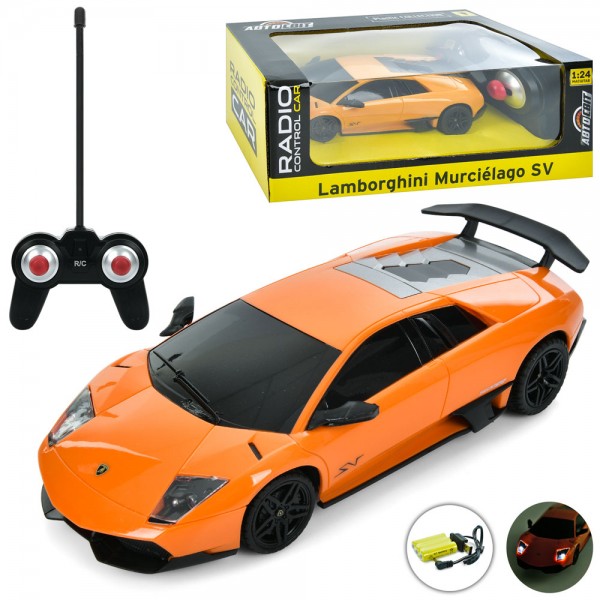 161424 Машина AR-2325 АвтоСвіт,1:24,Lamborghini,радіок.,акум.,гум.колеса,USB,2кольори,світло,кор.,27-10,5