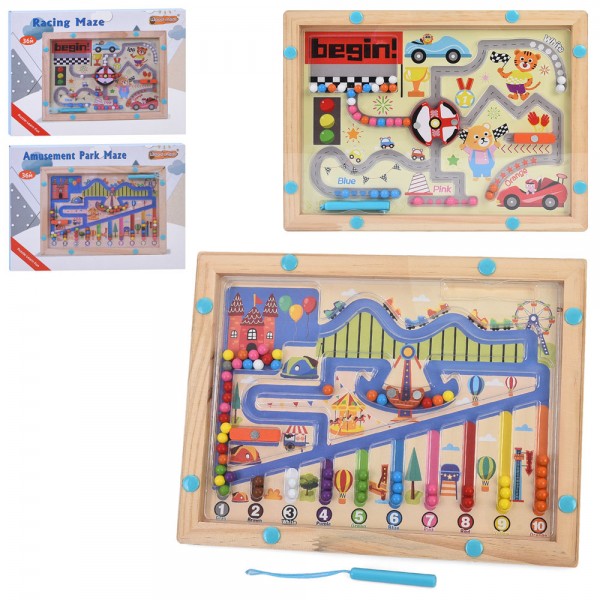 247771 Дерев'яна іграшка ЛабіринтMD 0753магнітний, ігр.поле28,5-21,5см,кульки,2види, у кор-ці 9,5-22,5-2см