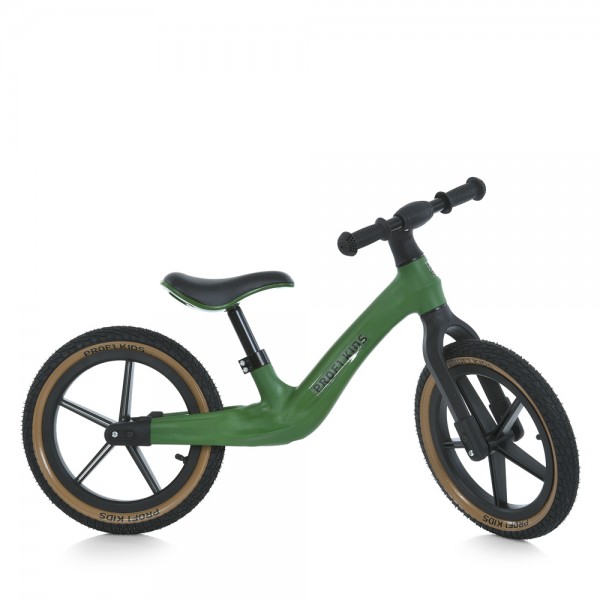 221601 Біговел дитячий 14 д. MBB 1051-4 колеса гума, хаккі мат.