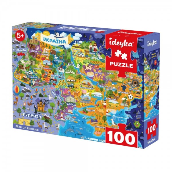 261272 Гра-головоломка. Пазл Мапа України, 100 елементів