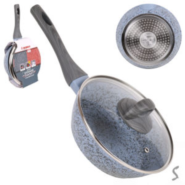 219282 Сковорода лита "Granite" інд. дно з кришкою 24*6.5см., 10375-24