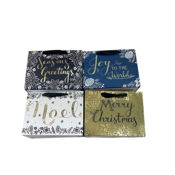 158604 Пакет новорічний паперовий M "Happy Holidays" 31*25*12см., R91139-M