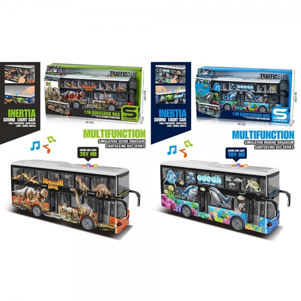 249189 Автобус JS123-BC інерція,двоповерховий,1:16, відч.двері,звук,світло,гум.кол.бат.кор. 32,5-16,5-9,5см