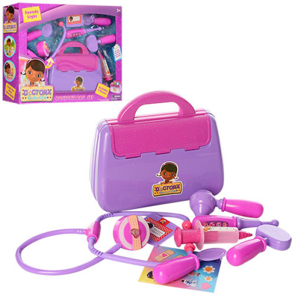 32540 Доктор 8616 (12шт) ДП,чемодан,стетоскоп,инструменты, 6предм,зв,св,на бат(таб),в кор-ке, 41-31,5-10см