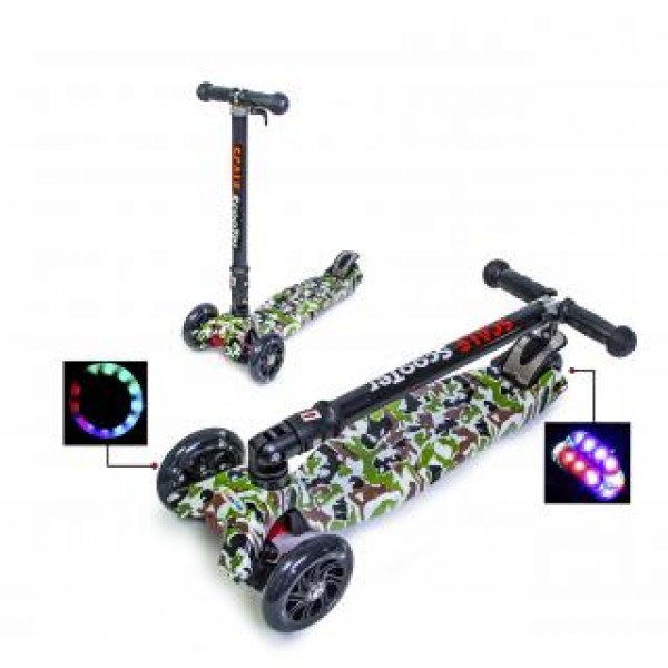 107505 САМОКАТ SCOOTER MAXI PRINT СКЛАДНАЯ РУЧКА КАМУФЛЯЖ