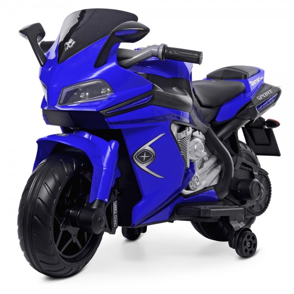 102740 Мотоцикл M 4202EL-4 2мотори45W, 1акум.12V7AH, муз., світло, EVA, шкіра, синій.
