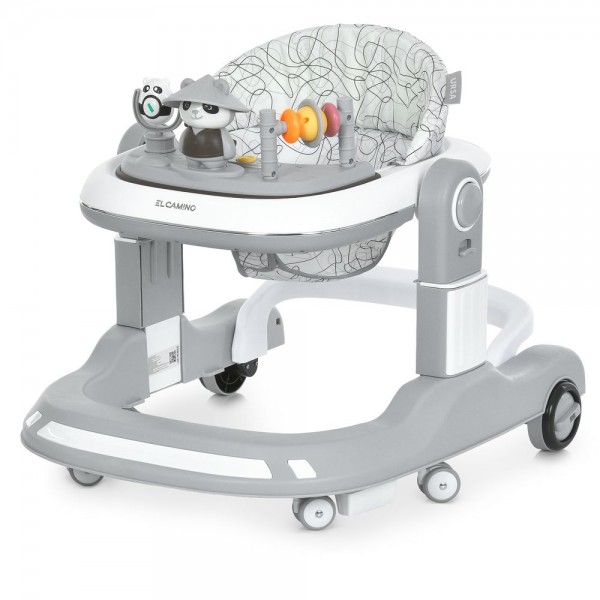 245073 Ходунки ME 1200 URSA Gray 2в1 муз., пушер, колеса 6шт, світло, на бат-ці, в кор, сірий