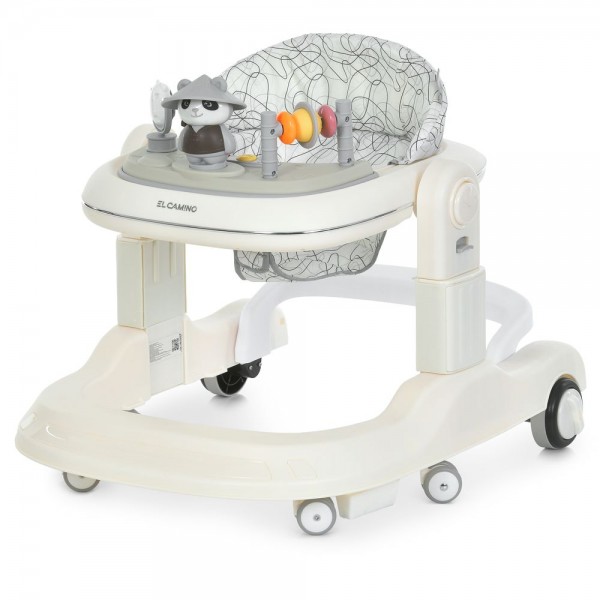 245076 Ходунки ME 1200 URSA White 2в1 муз., пушер, колеса 6шт, світло, на бат-ці, в кор, білий