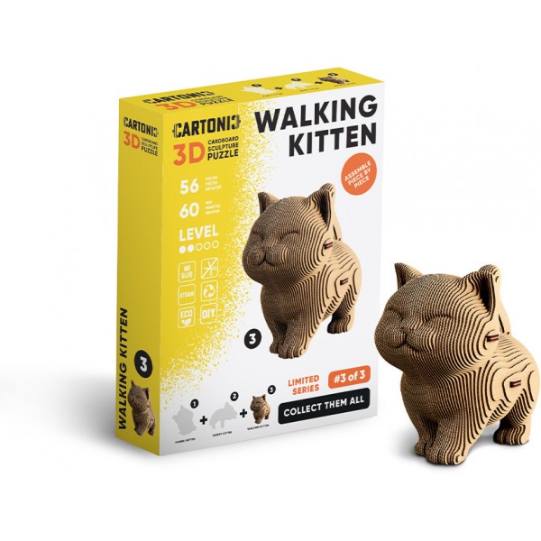223386 Картонний конструктор "Cartonic 3D Puzzle WALKING KITTEN"