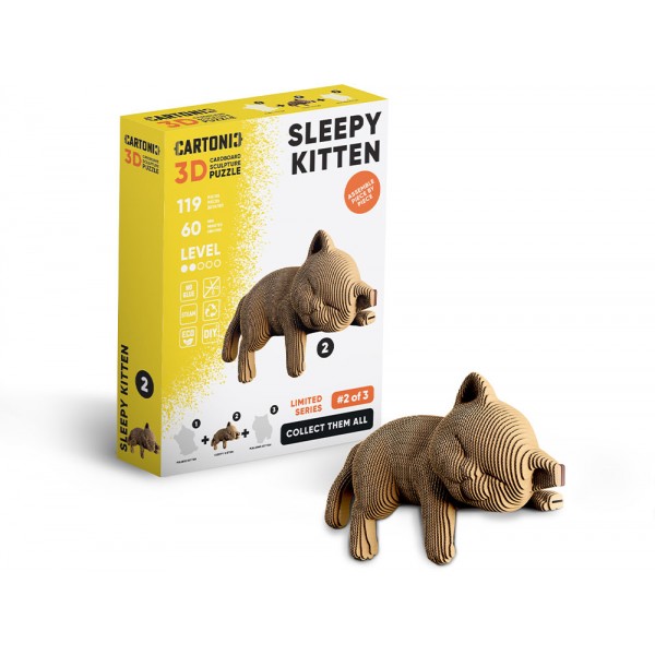 223387 Картонний конструктор "Cartonic 3D Puzzle SLEEPY KITTEN"