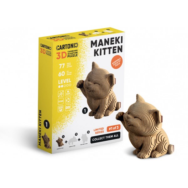 223388 Картонний конструктор "Cartonic 3D Puzzle MANEKI KITTEN"