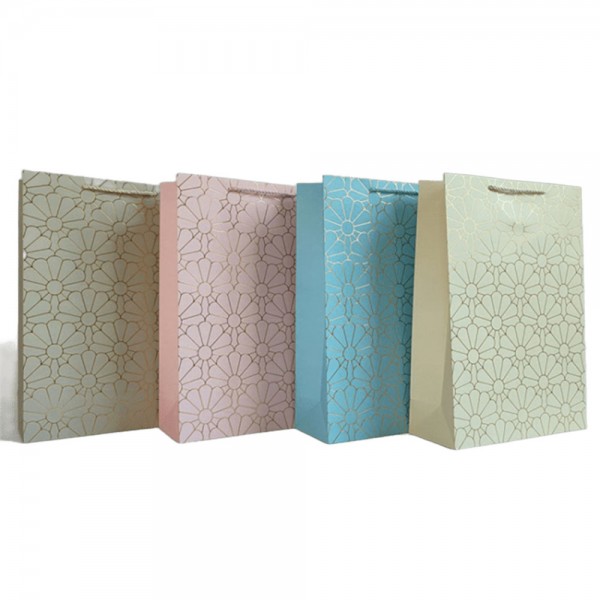 237569 Пакет 30*43*12см паперовий "Золоті квіти" 12 шт в пак.