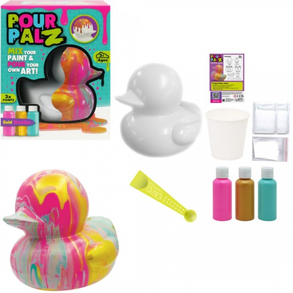 248403 Pour Palz Набір для творчості Флюїд Арт - Каченя "Золота феєрія"