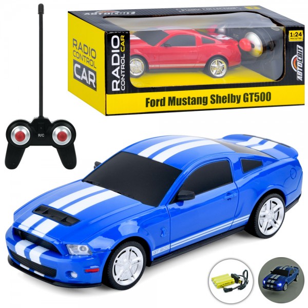 163472 Машина AR-2323 АвтоСвіт,радіокер.1:24, FORD SHELBY GT500,акум.,гум. колеса,USB,2 кольори,світло,кор.