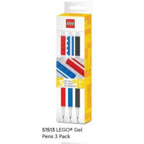 219114 Набір гелевих ручок 51513 LEGO, 3 шт. в наборі, кор., 12 шт. в диспл., 13-20-10,5 см.