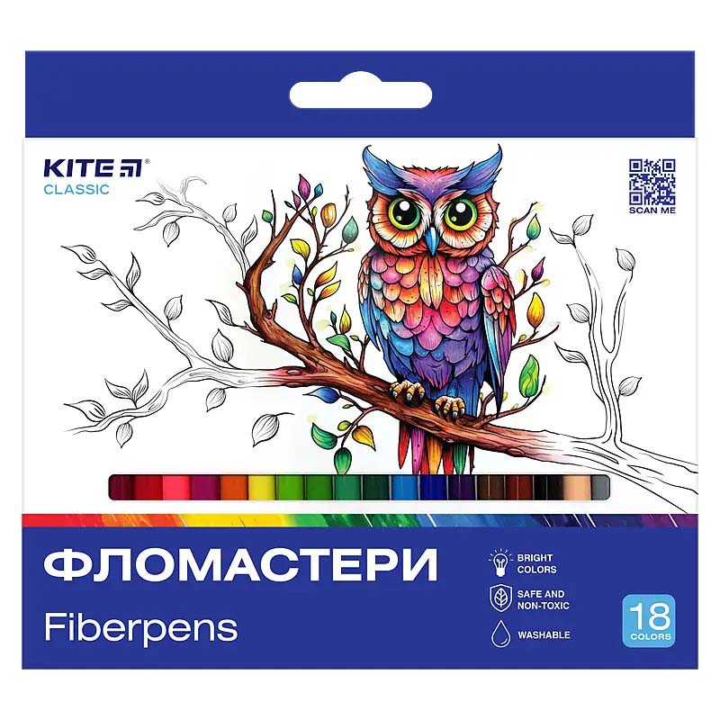 Фломастеры, набор 18 шт. Kite Classic